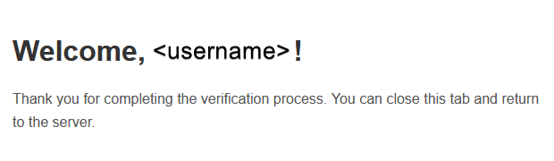 Auth completed screen